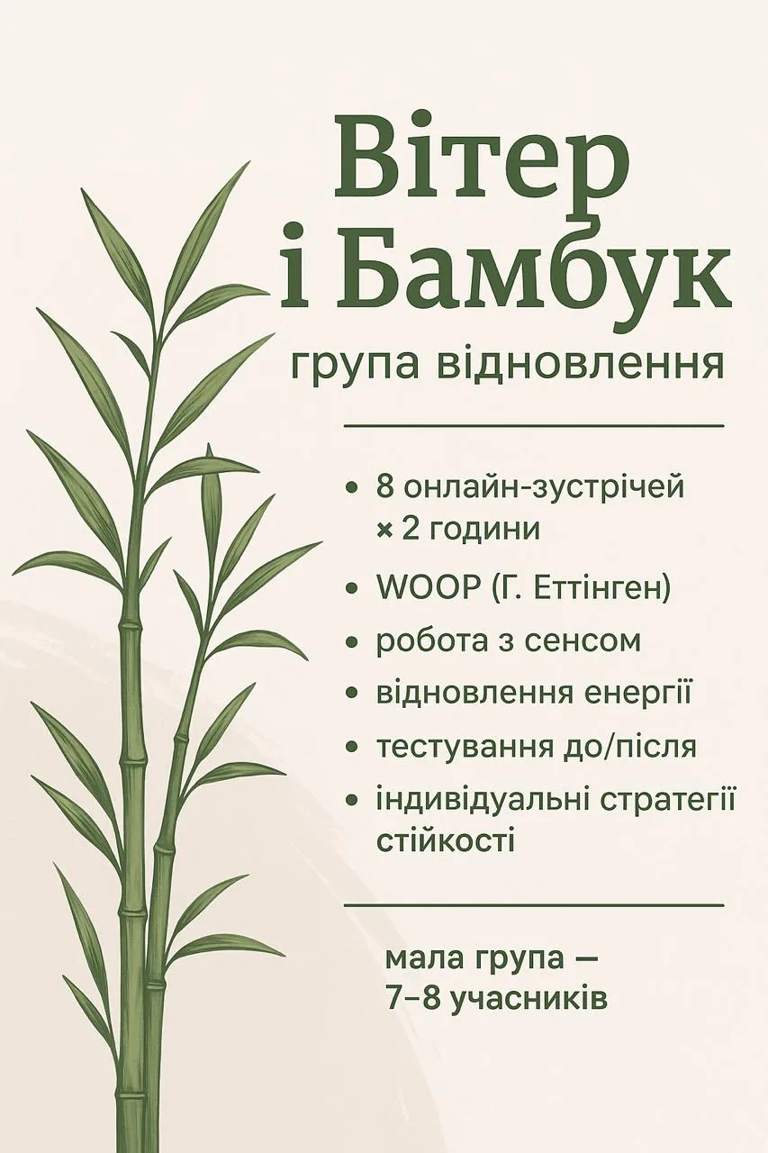 Афіша групи відновлення «Вітер і Бамбук»